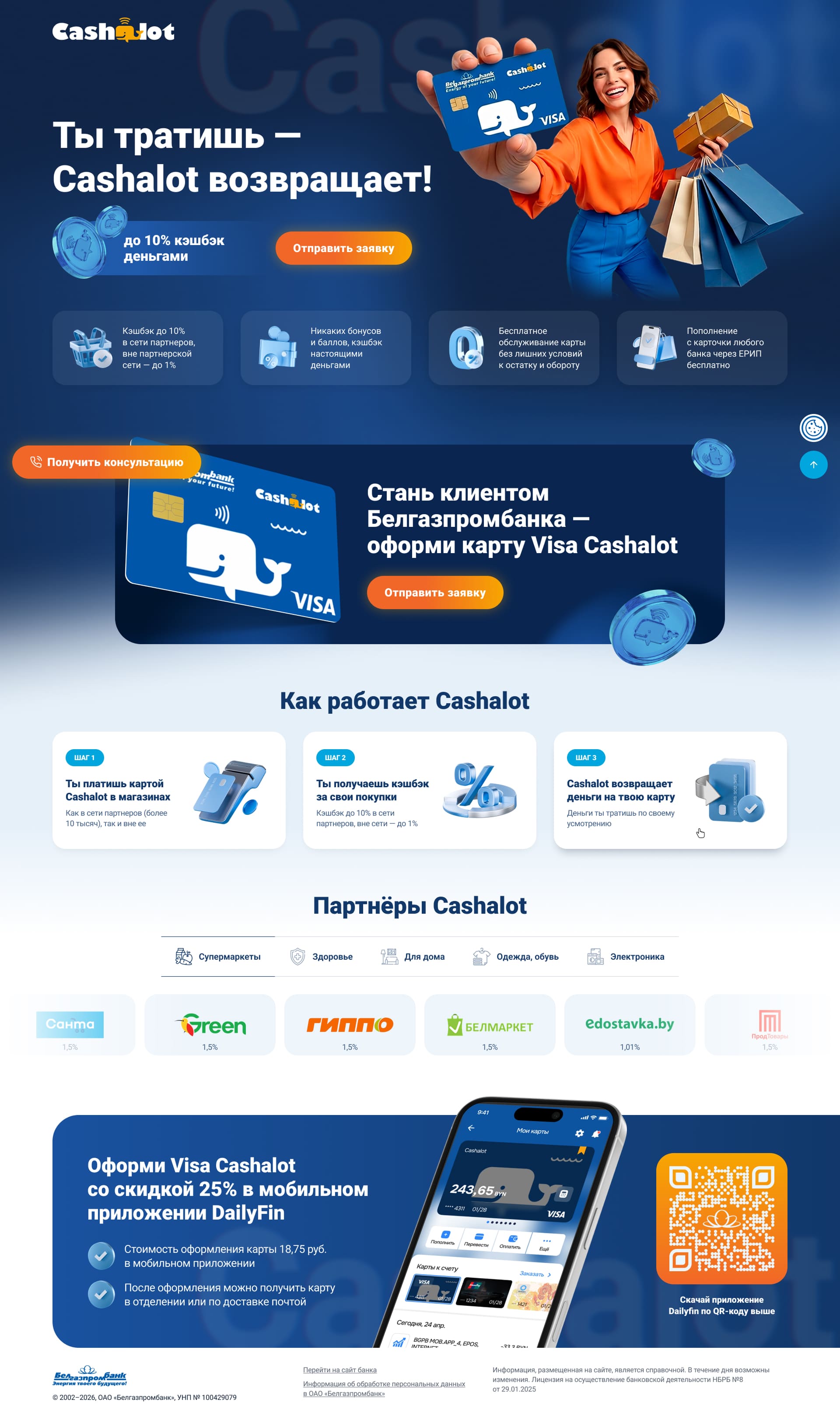 Страница Visa Cashalot